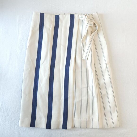 Jason Wu Dresses & Skirts - Grey by Jason Wu Womens Faux Wrap Size 4 Blue White Designer Striped Skirt
